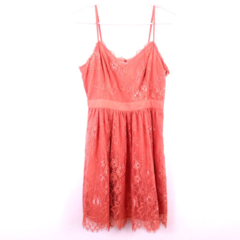 Forever 21 Lace Sleeveless Dress Rust Medium
